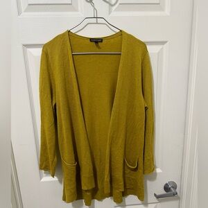 Eileen Fisher Women's Mustard Open Front Sweater